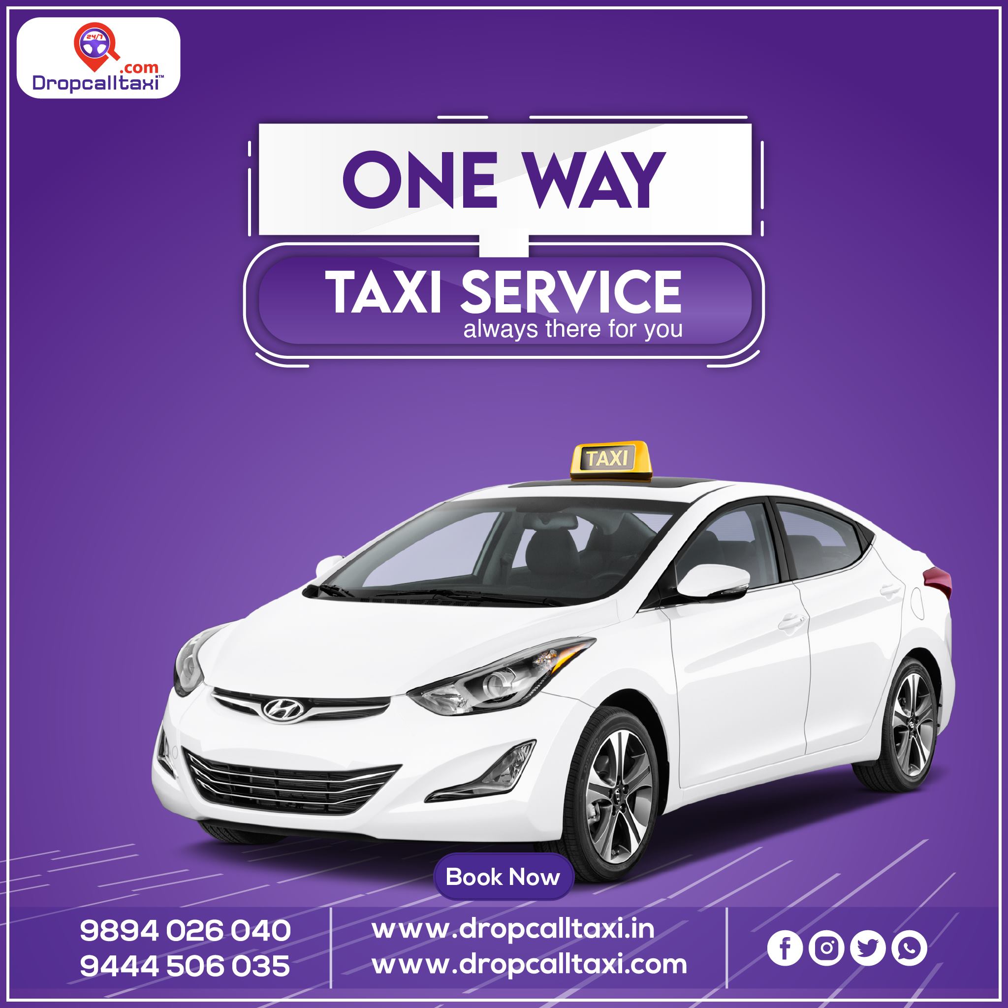 Drop Call Taxi Hosur, Krishnagiri and Vellore one way taxi service